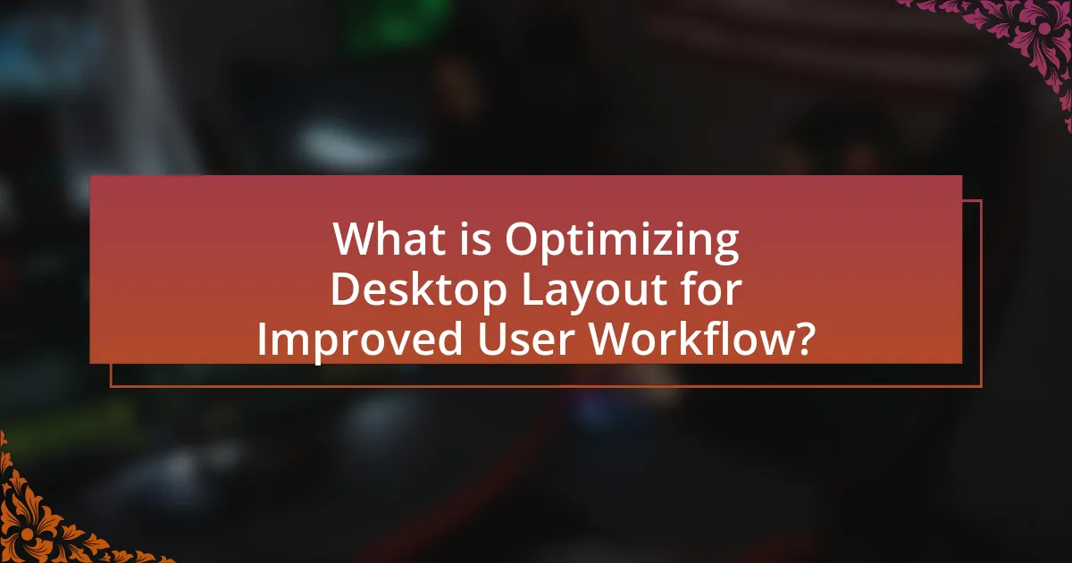 What is Optimizing Desktop Layout for Improved User Workflow?